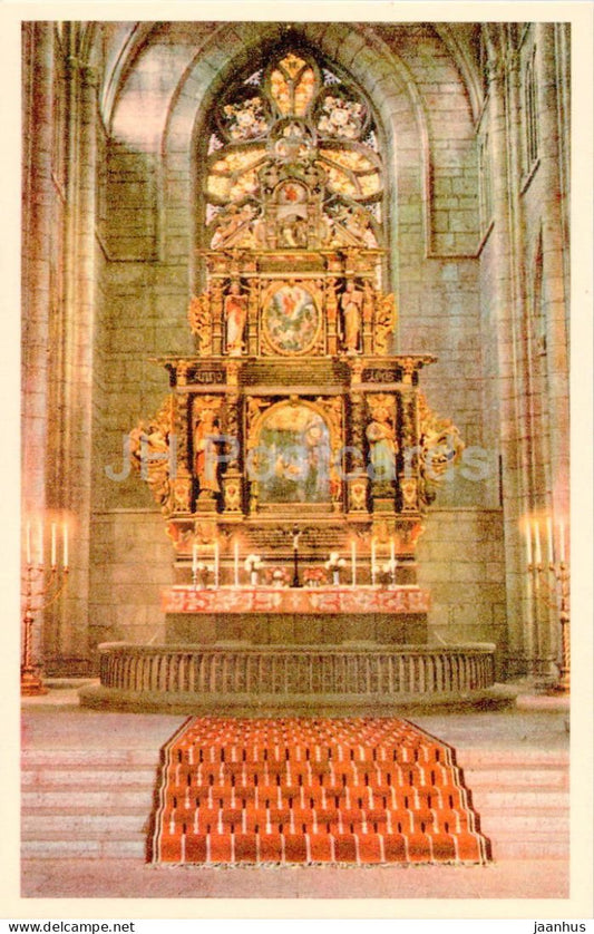 Skara - Interior av Domkyrkan - cathedral - 132 - old postcard - Sweden – unused – JH Postcards