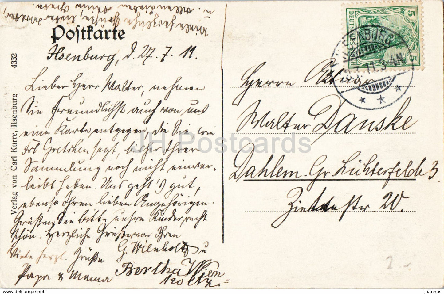 Ilsenburg a H - An der Insel - alte Postkarte - 1911 - Deutschland - gebraucht