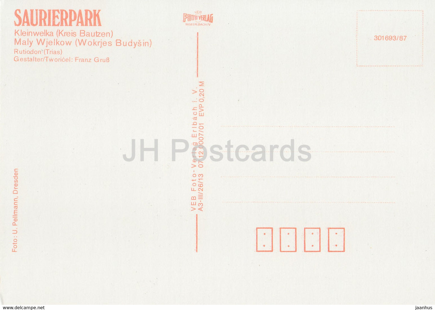 Rutiodon - dinosaur - Saurierpark Kleinwelka - DDR Germany - unused