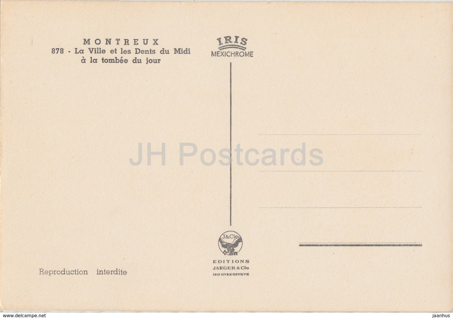 Montreux - La Ville et les Dents du Midi a la tombee du jour - 878 - Switzerland - unused