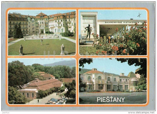 Piestany - 1 - spa - architecture - town views - Czechoslovakia - Slovakia - used 1981 - JH Postcards
