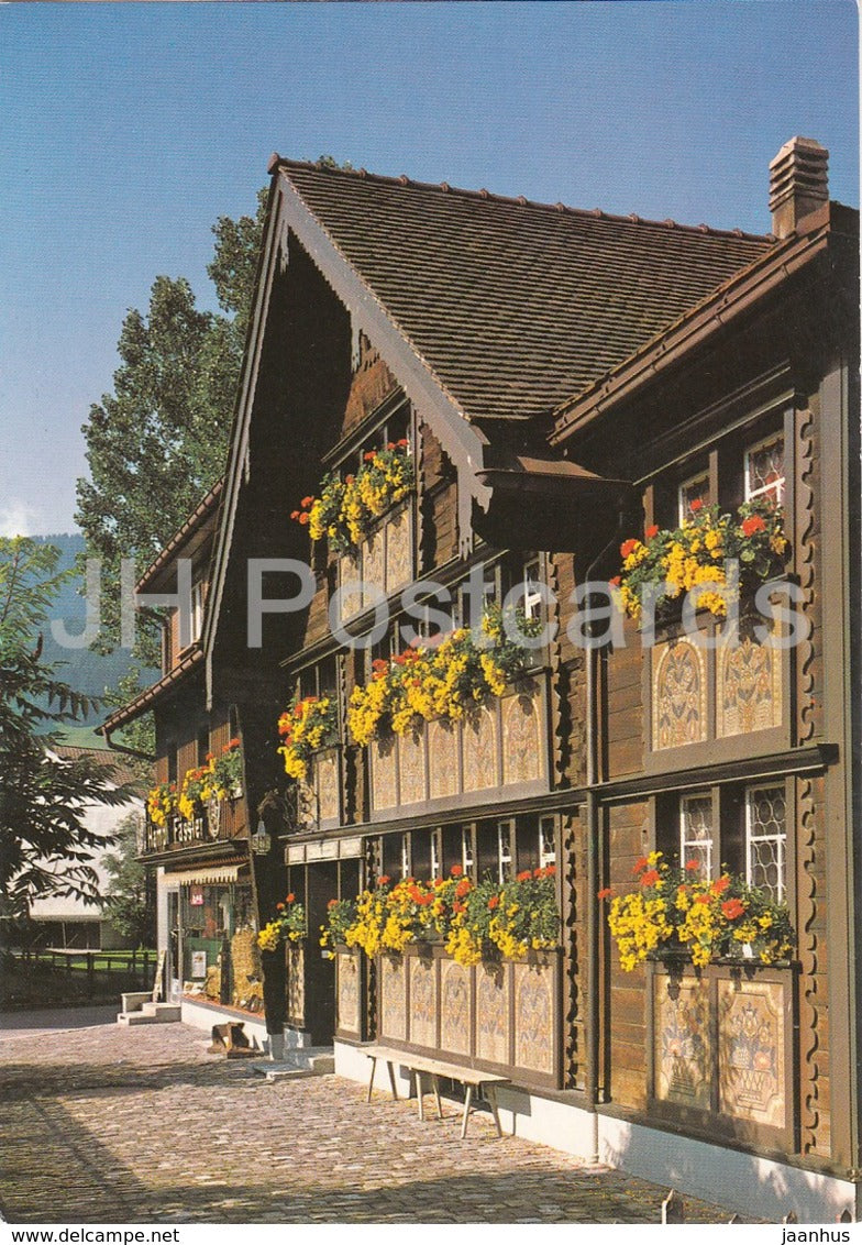 Appenzell - Bemaltes Haus des Glockensattlers Hampi Fassler - Engelgasse - Switzerland - unused - JH Postcards