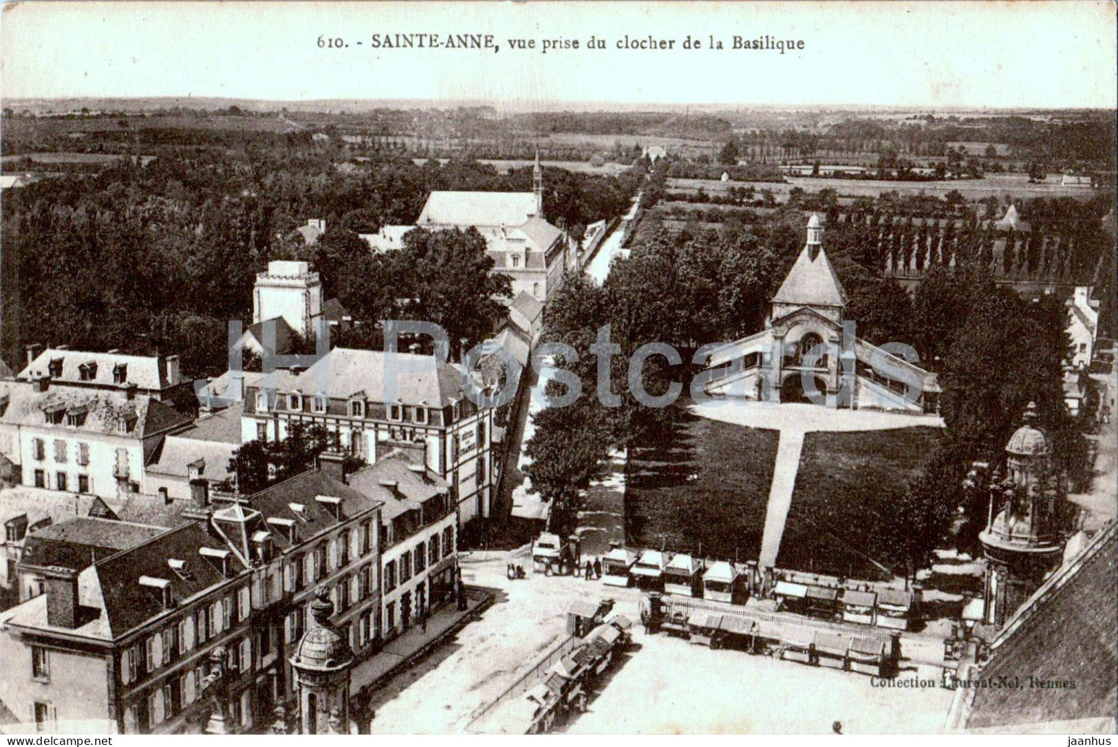 Sainte Anne - vue prise du clocher de la Basilique - 610 - old postcard - France - unused - JH Postcards