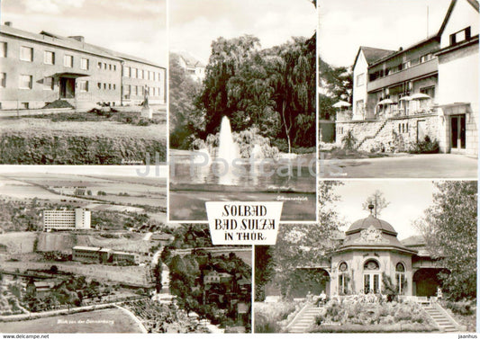 Solbad Bad Sulza in Thur - Badehaus - Schwanenteich - Kurhaus - Trinkhalle - old postcard - Germany DDR - unused - JH Postcards