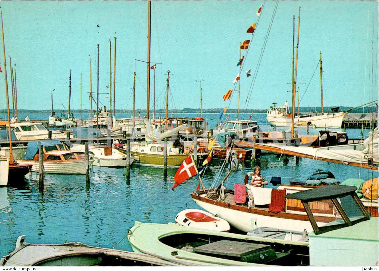 Juelsminde Havn - harbour - ship - boat - port - 1975 - Denmark - used - JH Postcards