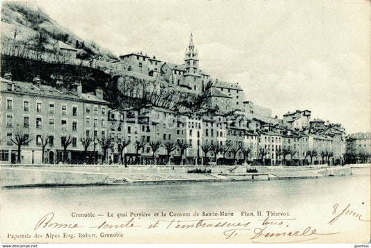 Grenoble - Le Quai Perriere et le Couvent de Sainte Marie - old postcard - 1903 - France - used - JH Postcards