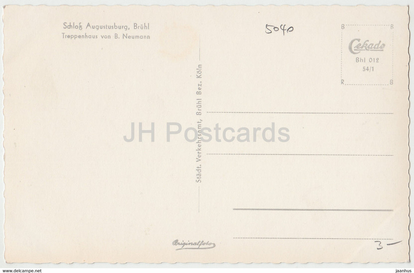 Schloss Augustusburg - Brühl - Treppenhaus von B. Neumann - Schloss - Deutschland - unbenutzt