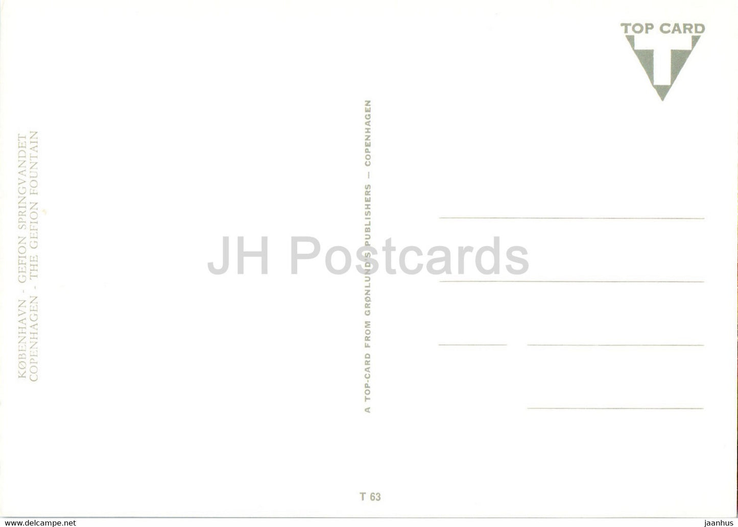 Copenhagen - The Gefion Fountain - Denmark - unused