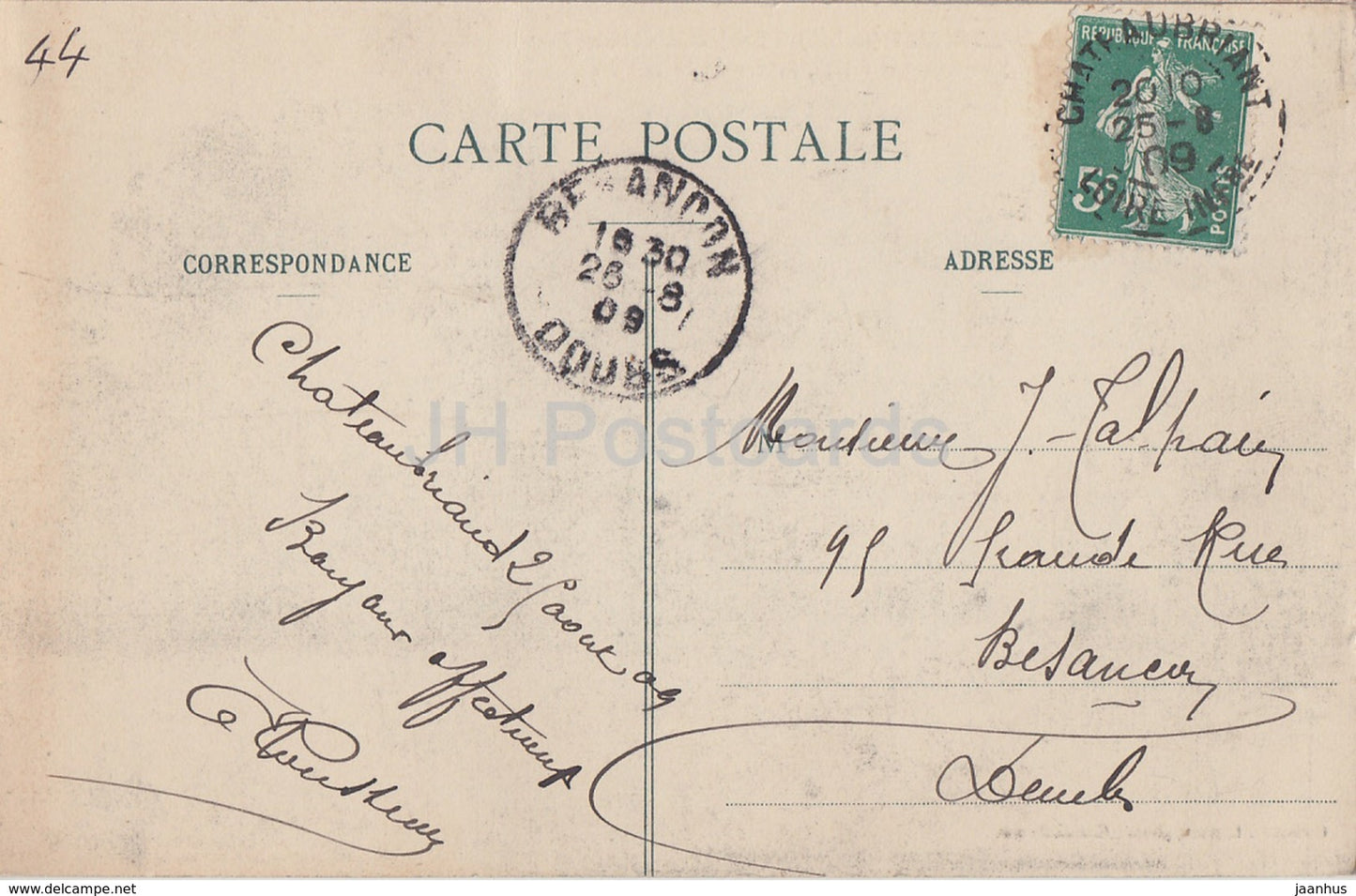 Chateaubriant - Donjon du Chateau Fort - castle - 147 - old postcard - 1909 - France - used