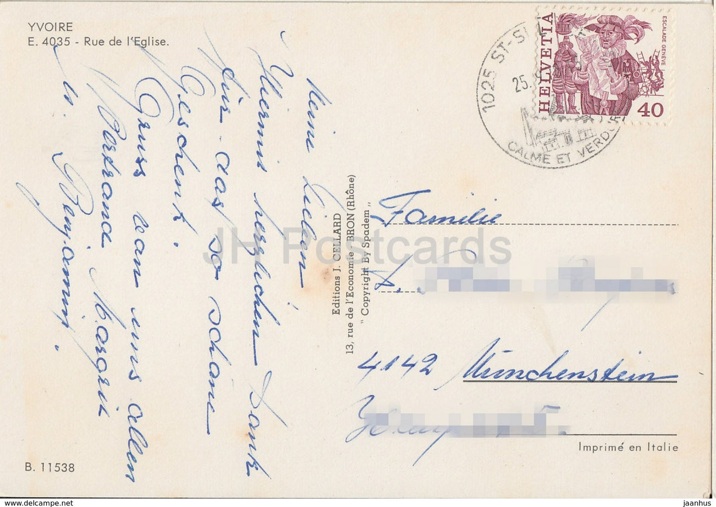 Yvoire - Cite Medievale - Rue de l'Eglise - 4035 - 1978 - Frankreich - gebraucht