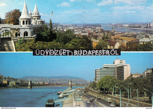 Greetings from Budapest - view - multiview - 1985 - Hungary - used - JH Postcards
