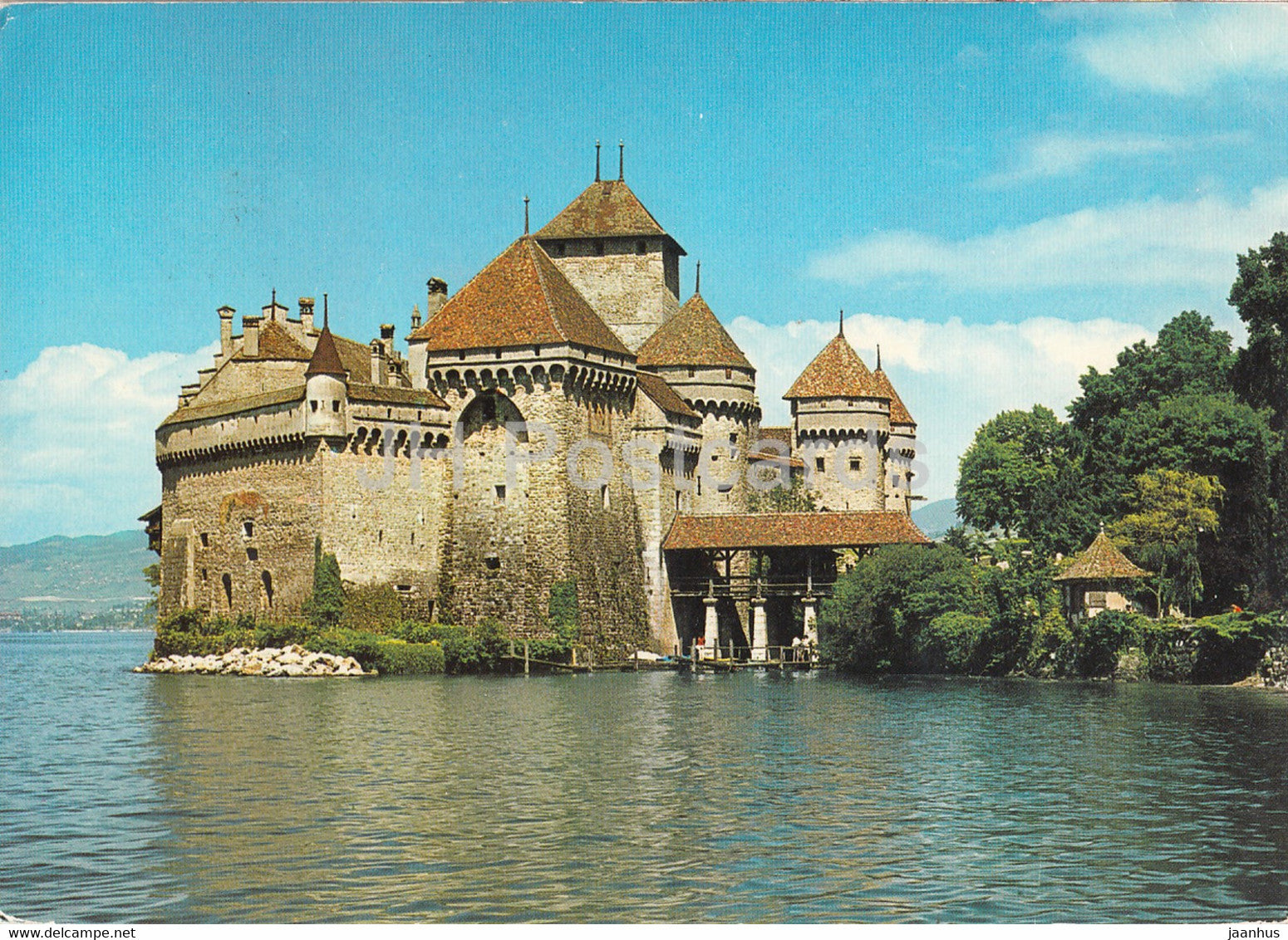 Le Chateau de Chillon pres Montreux - castle - 10023 - 1975 - Switzerland - unused - JH Postcards