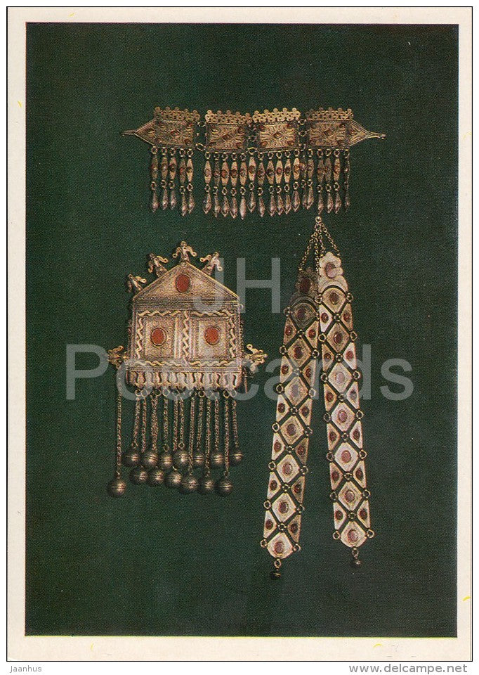 Jewelry - Turkmenia - Oriental art - 1977 - Russia USSR - unused - JH Postcards