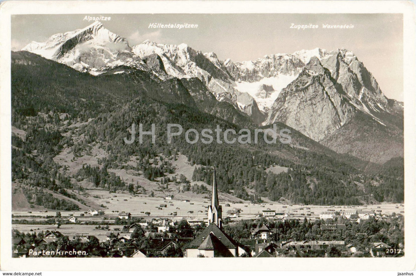 Partenkirchen - Alpspitze - Hollentalspitzen - 1936 - old postcard - Germany - used - JH Postcards