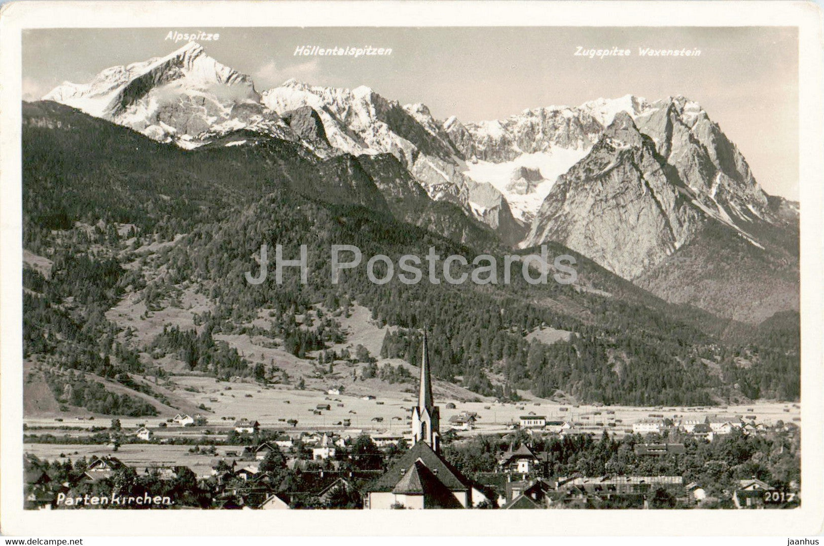 Partenkirchen - Alpspitze - Hollentalspitzen - 1936 - old postcard - Germany - used - JH Postcards