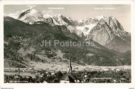 Partenkirchen - Alpspitze - Hollentalspitzen - 1936 - old postcard - Germany - used - JH Postcards