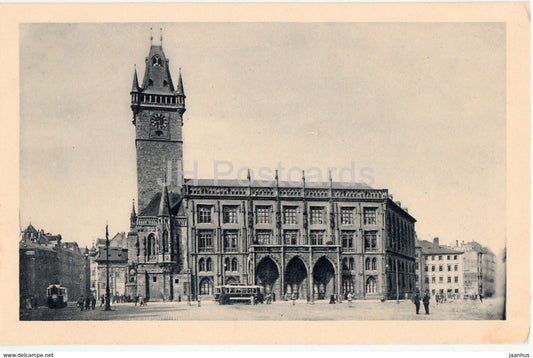 Praha - Prague - Staromestska Radnice - Old City Town Hall - tram - old postcard - Czech Republic - unused - JH Postcards