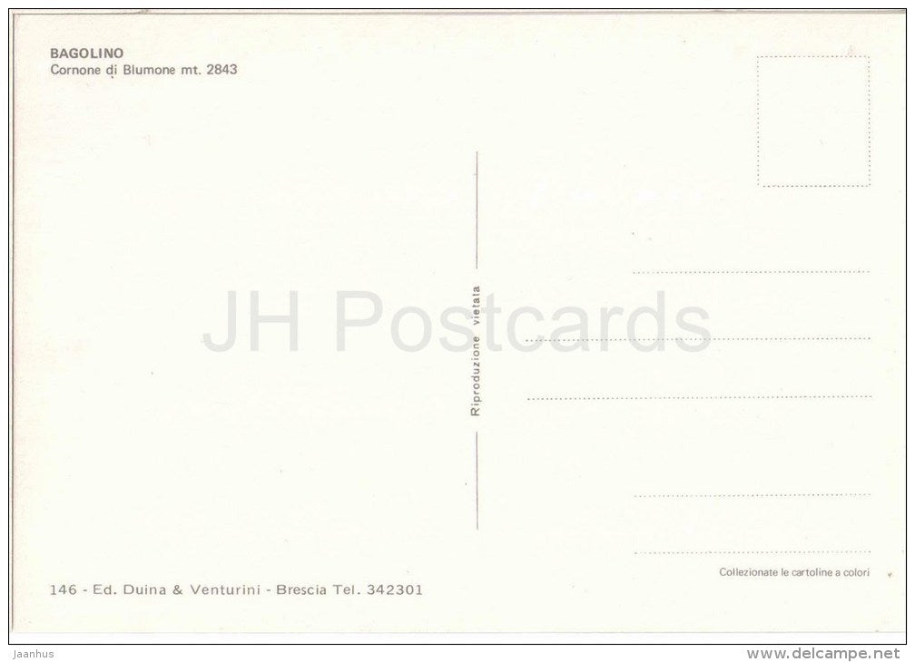 Cornone di Blumone mt. 2843 - Bagolino - Brescia - Lombardia - 146 - Italia - Italy - unused - JH Postcards