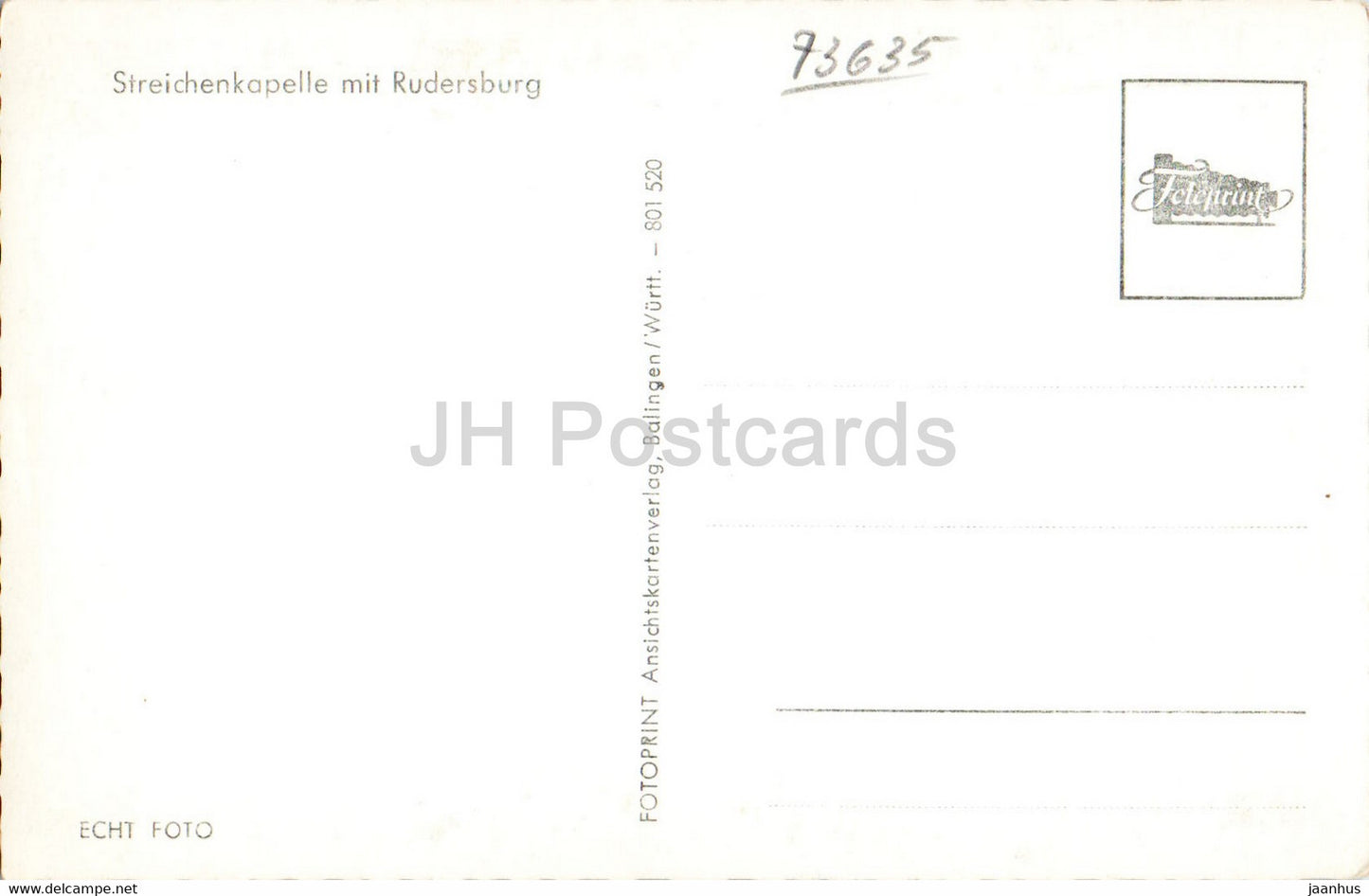 Streichenkapelle mit Rudersburg - chapel - old postcard - Germany - unused