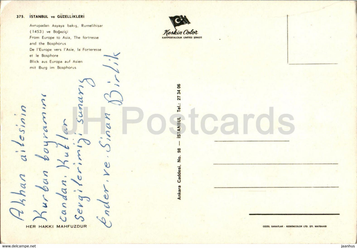 Istanbul - From Europe to Asia The Fortress and the Bosphorus - 375 - Turkey - used