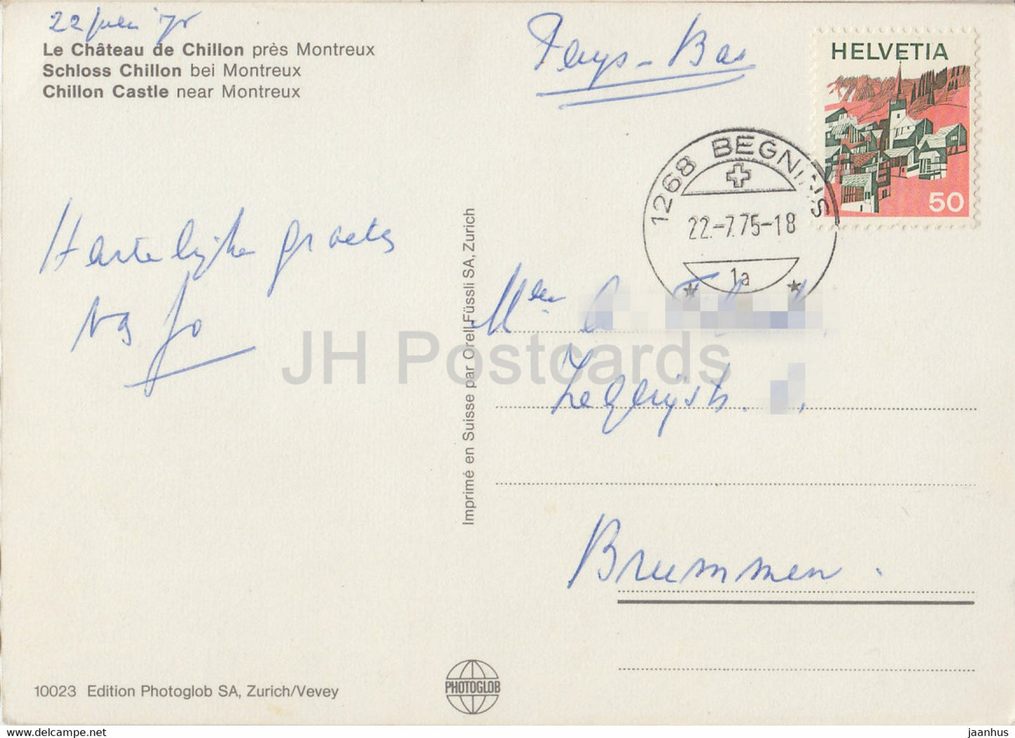 Le Chateau de Chillon pres Montreux – Schloss – 10023 – 1975 – Schweiz – unbenutzt