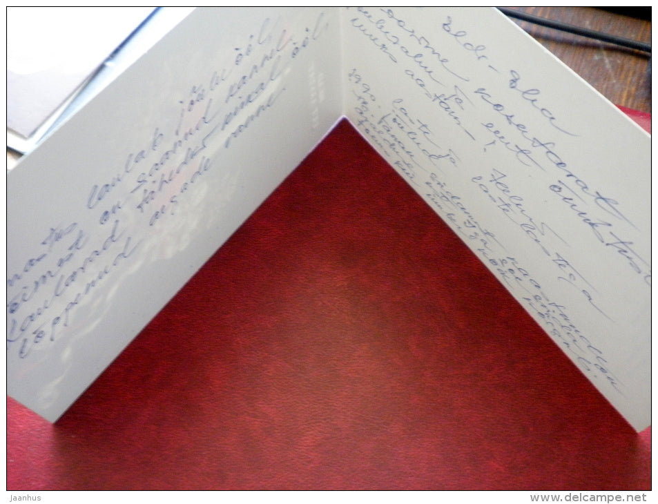 New Year Greeting card - candle - vase - carnation - flowers - 1990 - Estonia USSR - used - JH Postcards