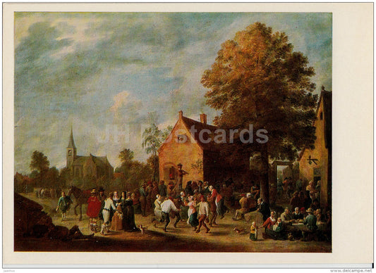 painting by David Teniers the Younger - Village Festival , 1648 - Flemish art - 1977 - Russia USSR - unused - JH Postcards