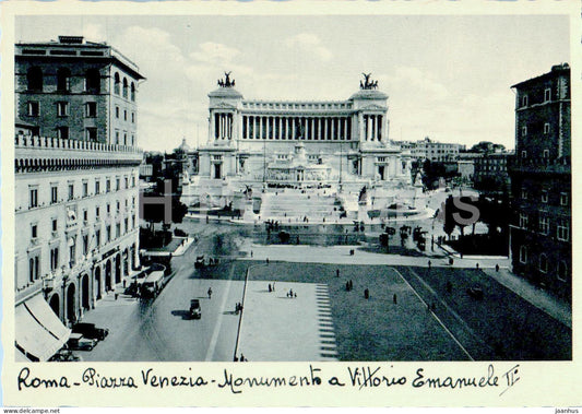 Roma - Rome - Piazza Venezia - Monumento a Vittorio Emanuele II - Venezia square old postcard - 1934 - Italy - unused - JH Postcards