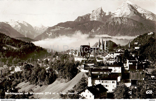 Berchtesgaden mit Watzmann u Stein Meer - old postcard - 1956 - Germany - used - JH Postcards