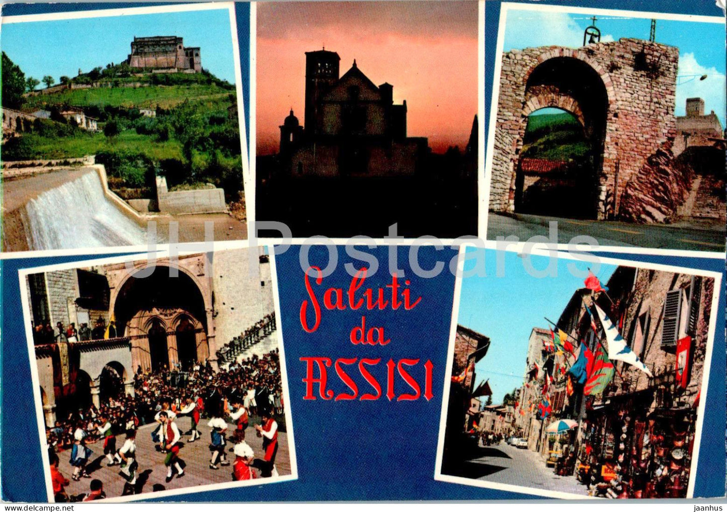 Saluti da Assisi - multiview - 31 - Italy - unused - JH Postcards