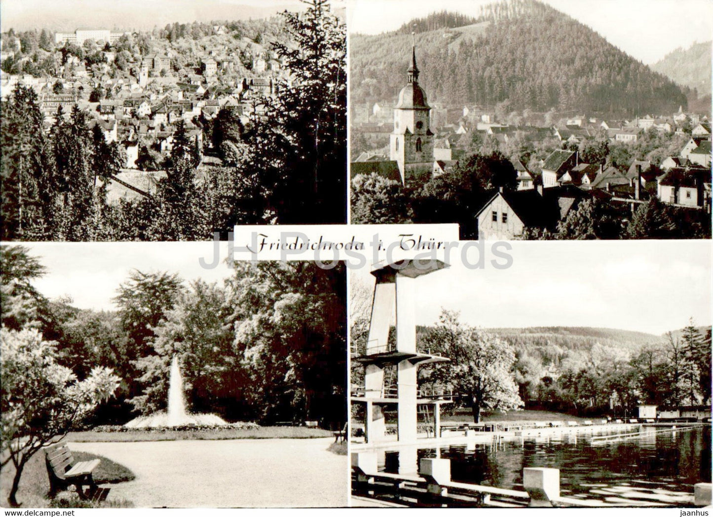 Friedrichroda I Thur - pool - 1 - old postcard - Germany DDR - used - JH Postcards