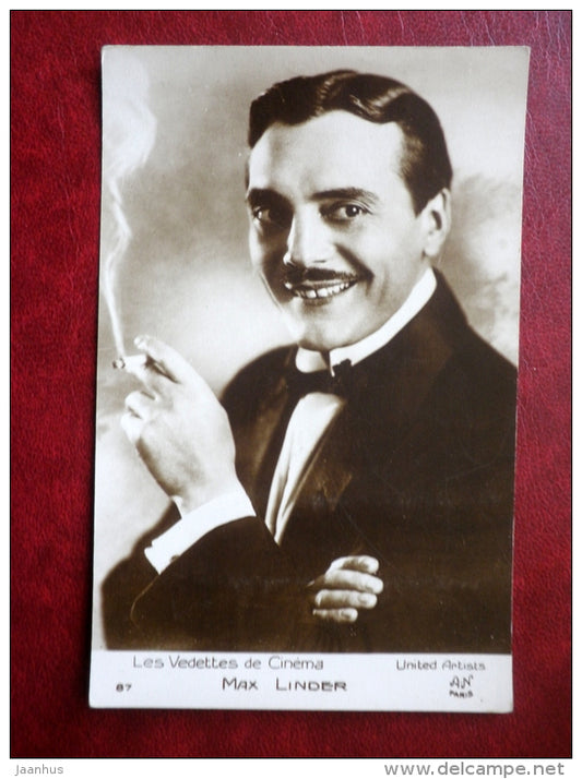 french movie actor - Max Linder - United Artists - cinema - AN Paris 87 - old postcard - France - unused - JH Postcards