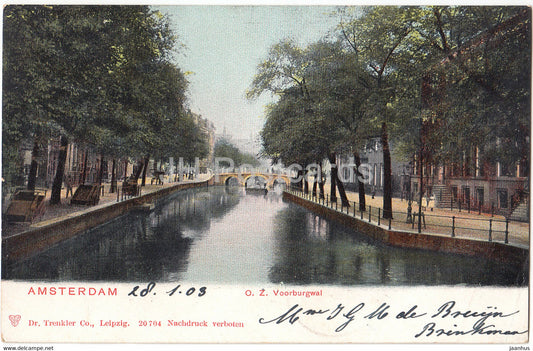 Amsterdam - O Z Voorburgwal - old postcard - 1903 - Netherlands - used - JH Postcards