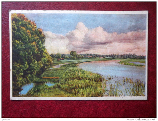 nature - landscape - river - 79 - circulated in Estonia 1939 , Vändra - Estonia - used - JH Postcards