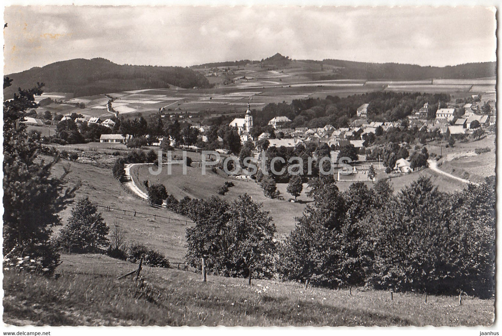 Schones Deutschland - Die Rhon - Luftkurort Gersfeld mit Bad und Wachtkuppel - 1958 - Germany - used - JH Postcards