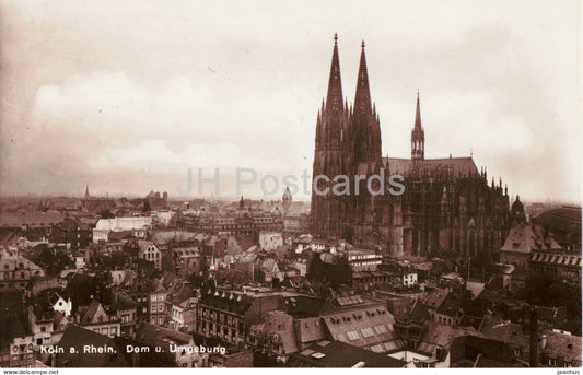 Koln a Rhein - Cologne - Dom u Umgebung - cathedral - old postcard - Germany - used - JH Postcards