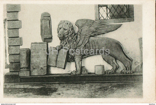 Gorizia - Museo - Il Leone di S Marco - museum - lion - old postcard - Italy - used - JH Postcards