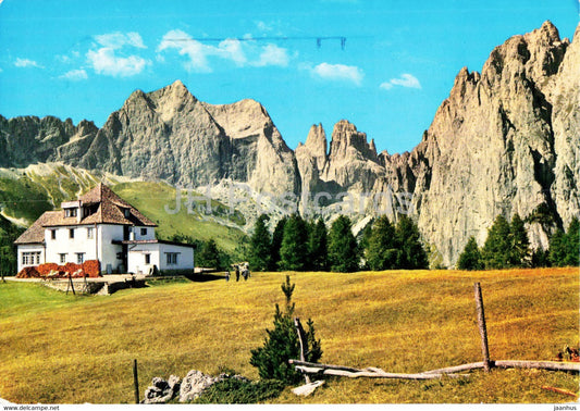 Dolomiti - Rifugio Ciampedie - Catinaccio - Torri del Vaiolet - 1968 - Italy - used - JH Postcards