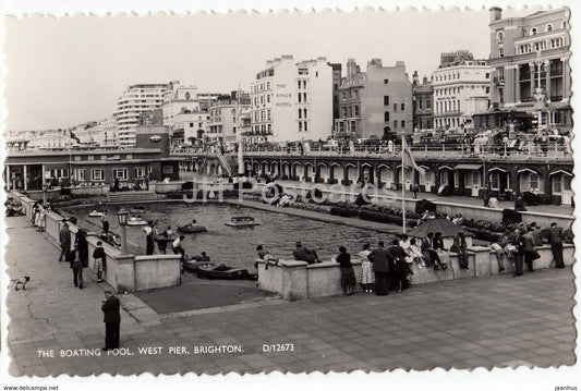 Brighton - The Boating Pool - West Pier - boat - D/12673 - 1961 - United Kingdom - England - used - JH Postcards