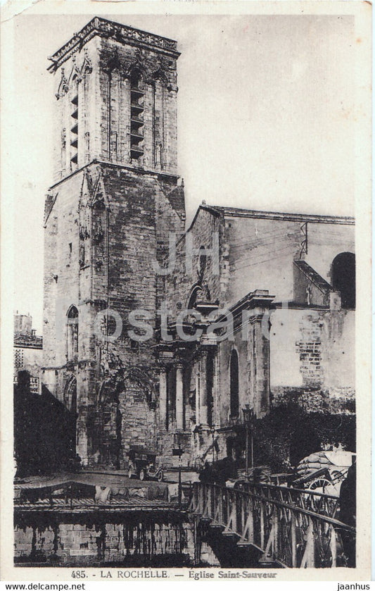 La Rochelle - Eglise Saint Sauveur - church - 485 - old postcard - 1941 - France - used - JH Postcards