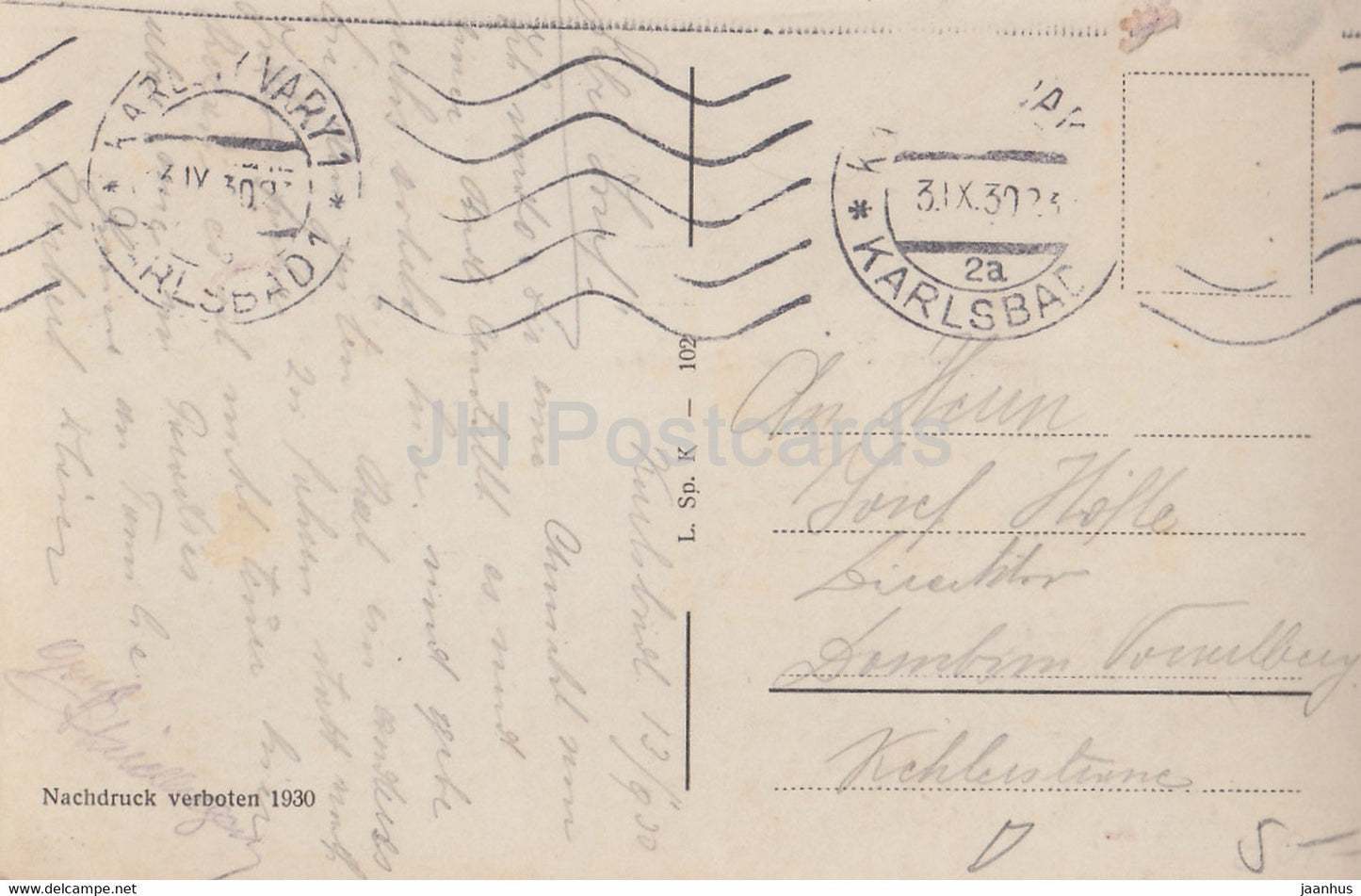 Karlovy Vary - Karlsbad - Bad I - old postcard - 1930 - Czechoslovakia - Czech Republic - used