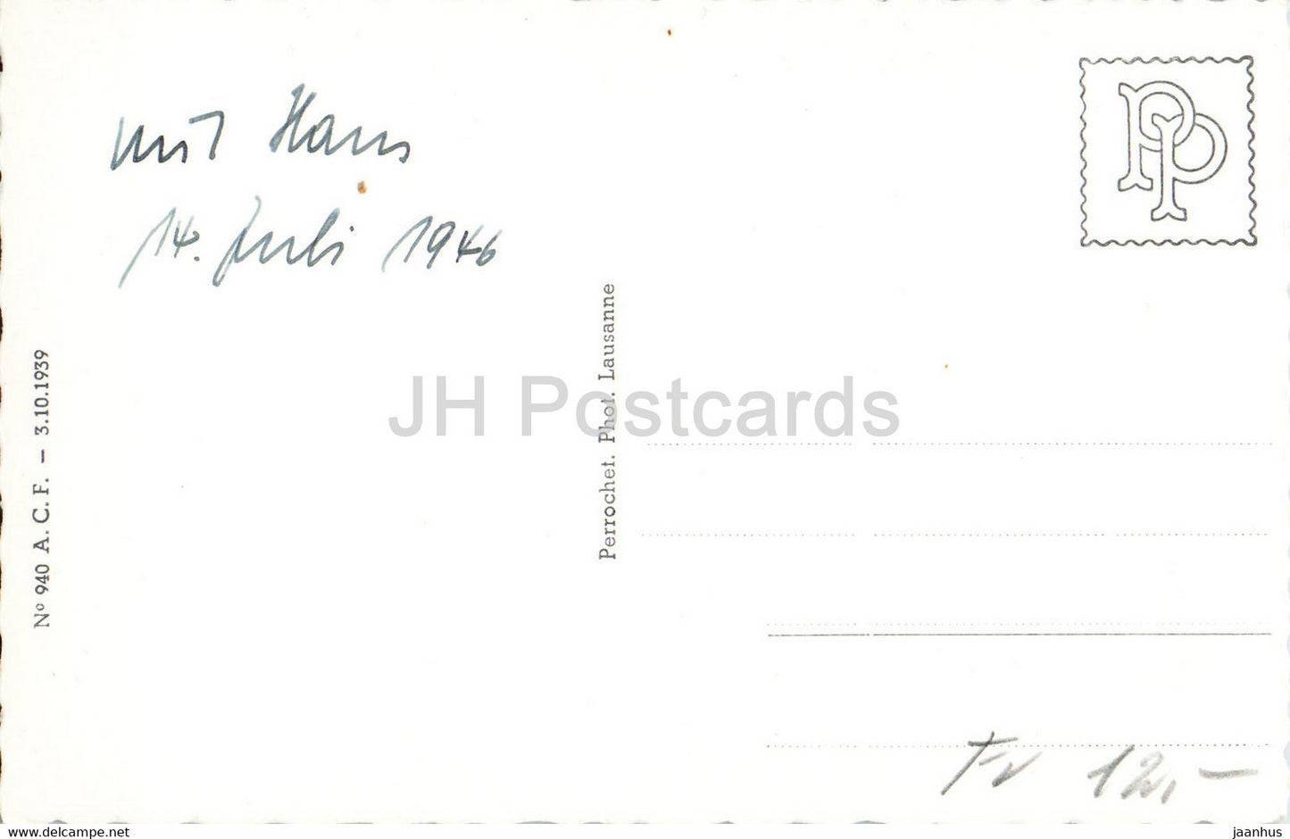 Pont du Javroz - Lac de Montsalvens - 136 - carte postale ancienne - 1946 - Suisse - occasion