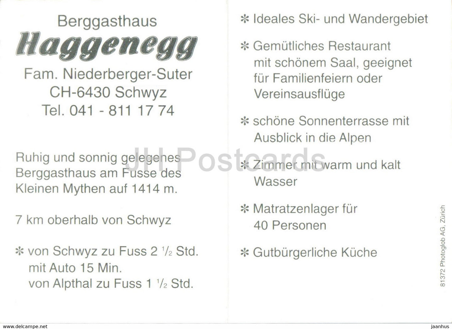 Berggasthaus Haggenegg - Hotel - Schweiz - unbenutzt