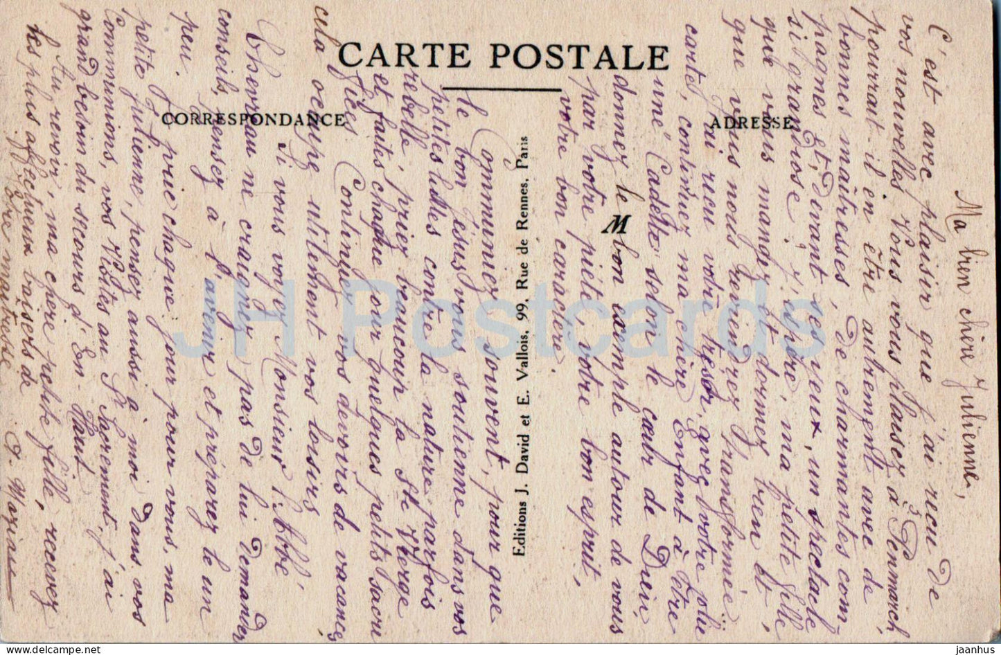 Institution Sainte Jeanne D'Arc - La Fleche - Le Parc - La Piece d'Eau - alte Postkarte - Frankreich - gebraucht 