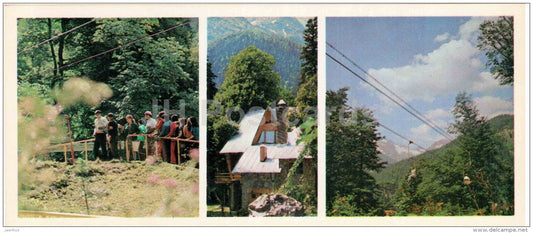 cableway - pension home Chinary - Dombay - Karachay-Cherkessia - 1978 - Russia USSR - unused - JH Postcards