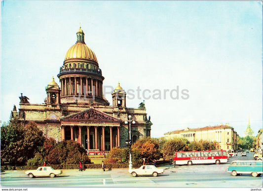 Leningrad - St. Petersburg - St Isaac's Square - bus Ikarus - 1979 - Russia USSR - unused - JH Postcards