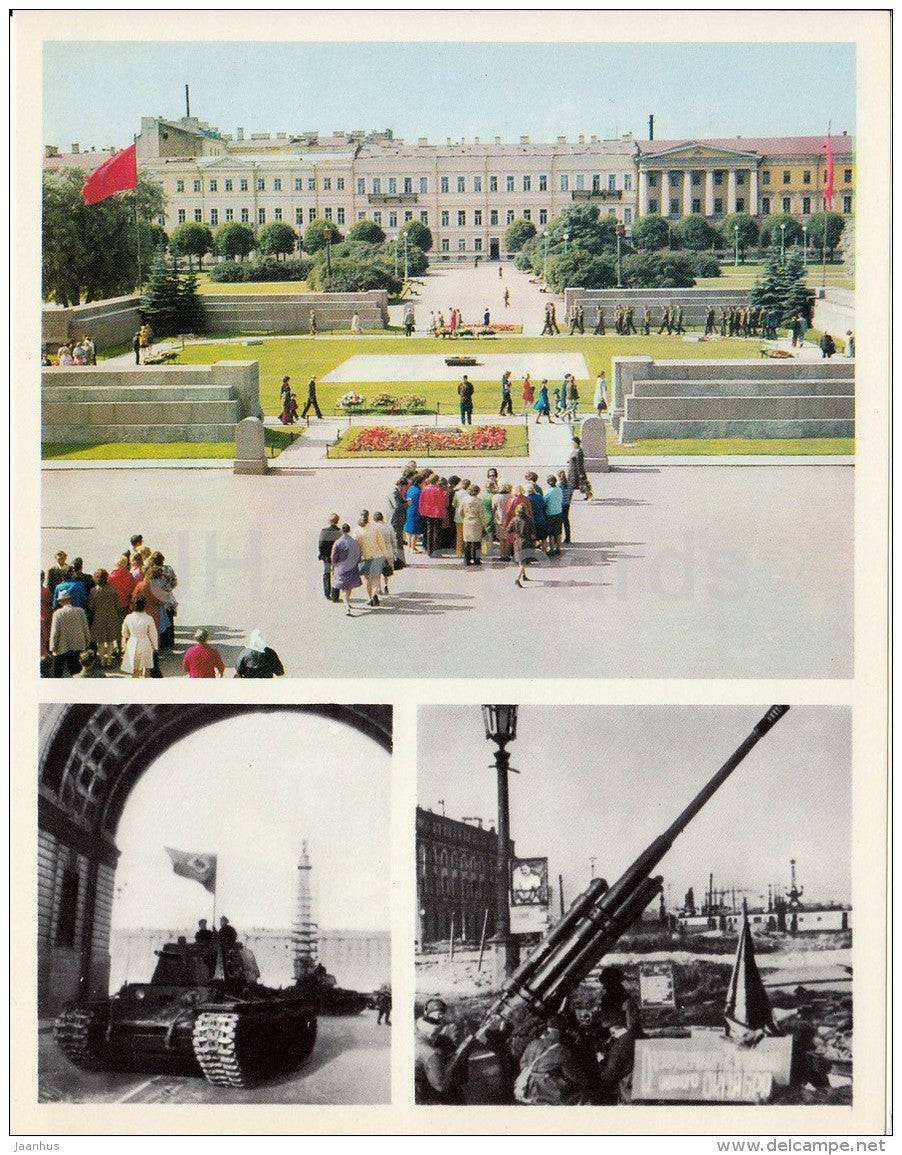 The Fileds of Mars - tank - cannon - Leningrad - St. Petersburg - large format card - 1979 - Russia USSR - unused - JH Postcards