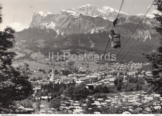Cortina 1224 m - Funivia di Faloria le Tofane 3241 m - cable car - 1962 - Italy - used - JH Postcards