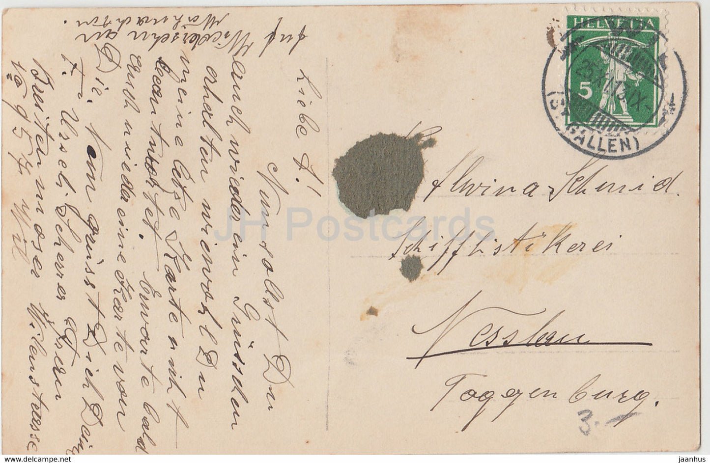 Sah ein Knab ein Roslein steh'n - garçon et fille - costumes folkloriques - 3255/3 - carte postale ancienne - 1913 - Allemagne - utilisé