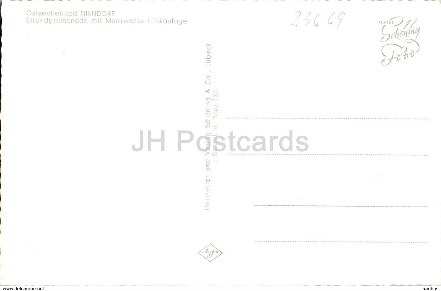 Ostseeheilbad Niendorf - Strandpromenade mit Meerwassertrinkanlage - old postcard - Germany - unused